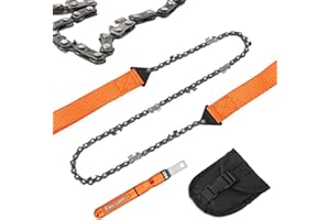 NotiGat Pocket Chainsaw 40" Folding Saw Chain Fast Wood & Tree Cutting Survival Saw Backpacking Rope for Camping Backpacking Hiking Hunting