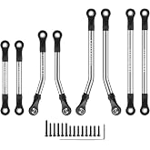 CrazyHobby High Clearance Links Stainless Steel Chassis Linkage Set for 1/18 Traxxas TRX4M Bronco Defender RC Crawler Upgrade Parts(8Pcs)