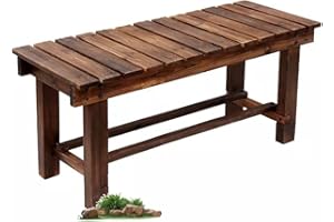 LSPYYDS Garden Bench for Outdoors 2-Person Wood Bench Weatherproof Outdoor Benches, Anti-Corrosion and Anti-Rust Garden Benches for Garden Patio Porch Park Backyard 90x35x40cm
