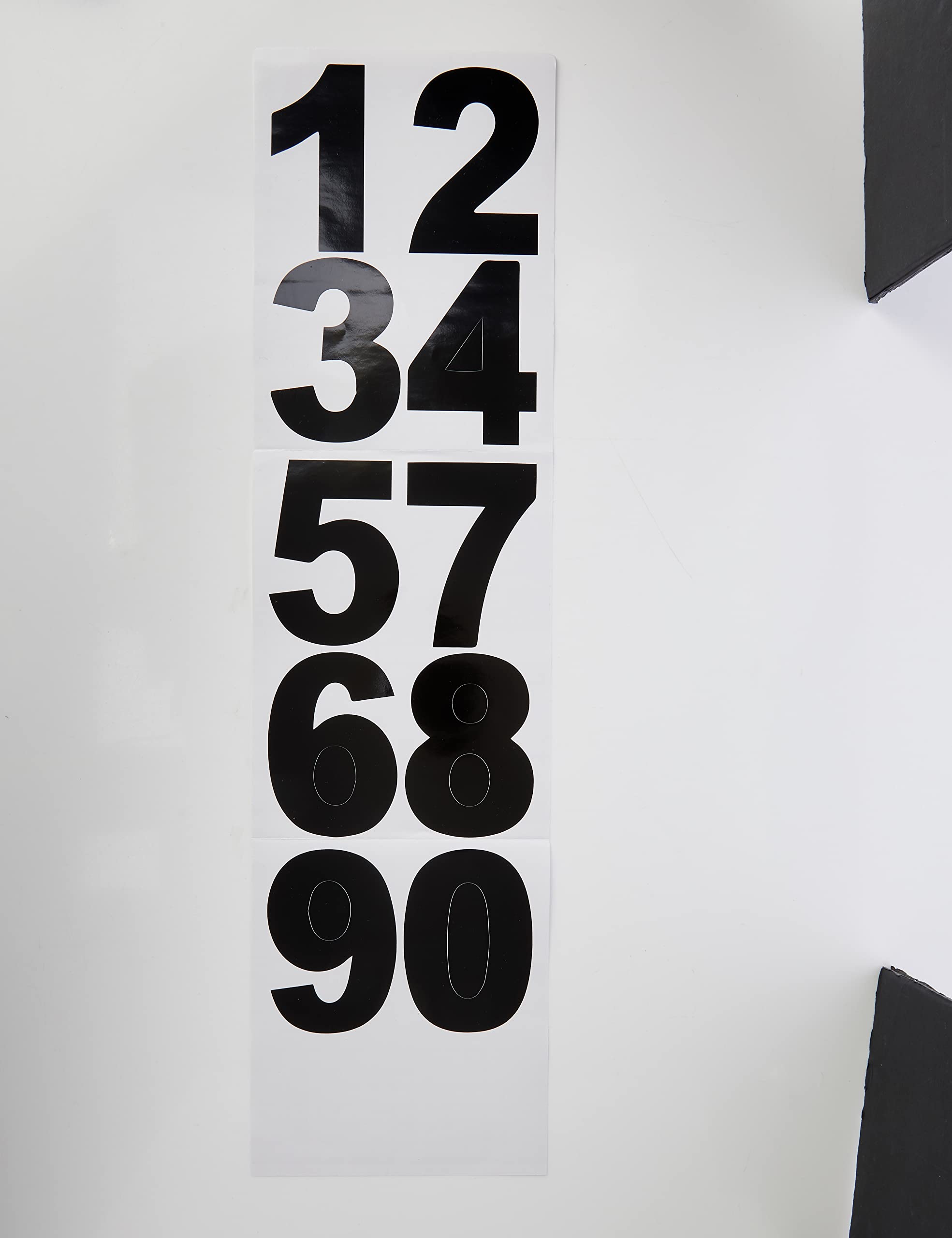 4 x Set of Black 0-9 Numbers - Removable Self Adhesive Waterproof Durable Vinyl Stickers - Cut to the sticker Shape - size 100mm