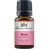 Nirvana Nurture Rose Essential Oil, 100% Pure Undiluted, Aromatherapy Oil for Diffuser, Hair &amp; Skin Care