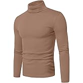 Askdeer Men's Turtleneck Long Sleeve Shirts Thermal Underwear Tops Basic Pullover Sweater Tees