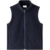 Spring&Gege Boys Full Zip Polar Fleece Vest Sleeveless Outwear Warm Jacket with Pockets (3-12 Years)
