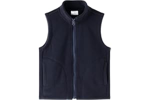Spring&Gege Boys Full Zip Polar Fleece Vest Sleeveless Outwear Warm Jacket with Pockets (3-12 Years)