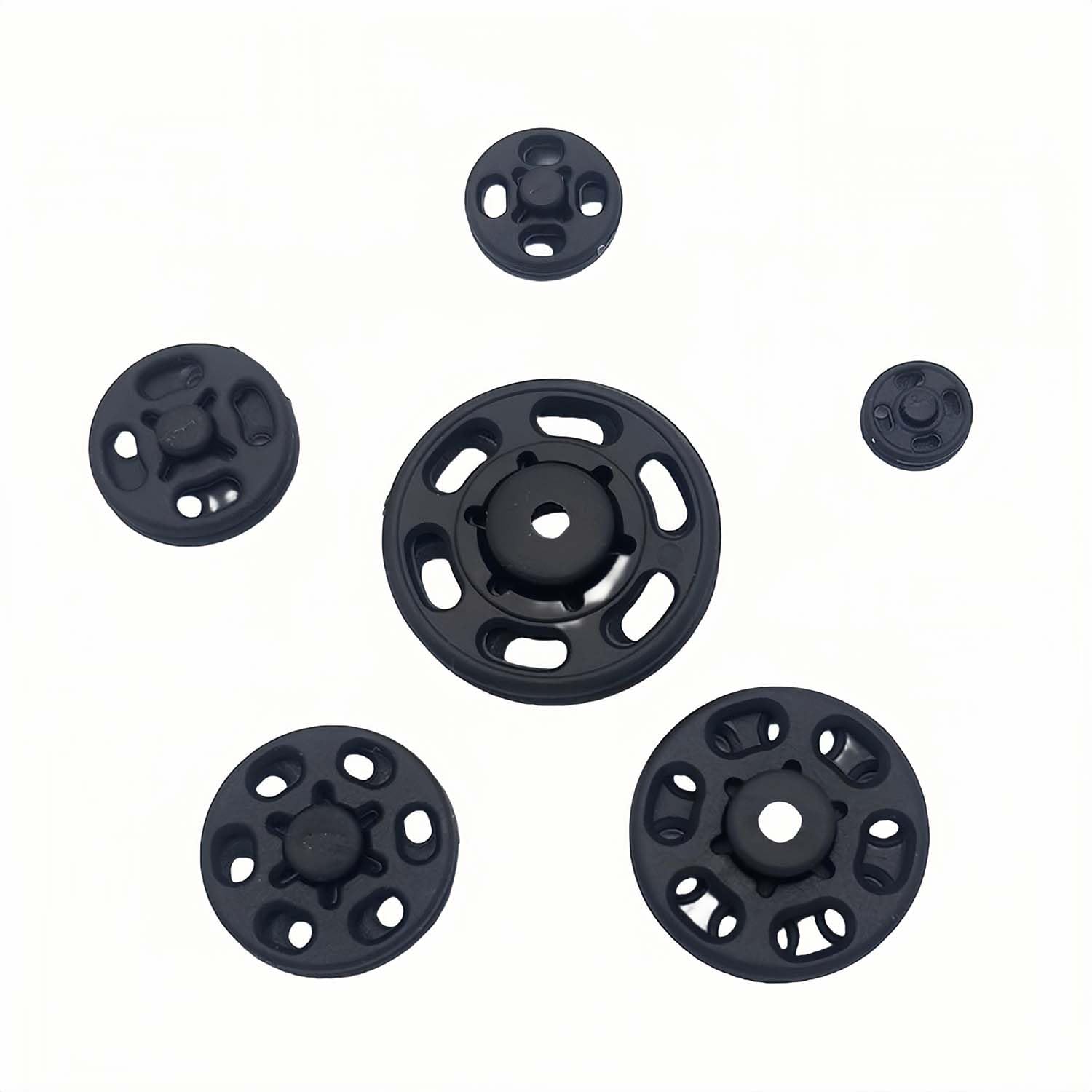 Photo 1 of 1 Box/15 Set Invisible Small Plastic Snap Buttons Sew-on Snap Buttons Press Button for Sewing Clothing (Black, 18mm)
