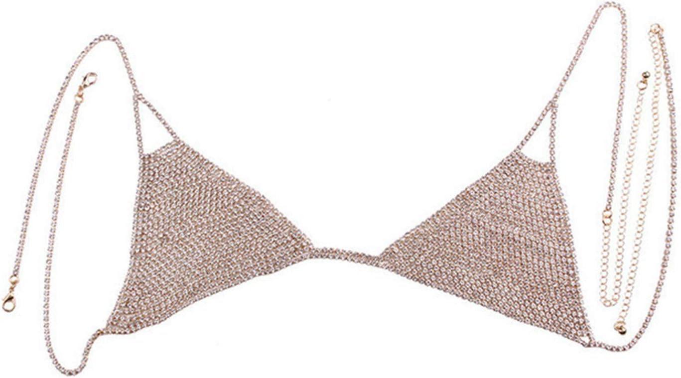 Althrorry Body Chain Jewelry Simple Waist Round Cute Sexy Bikini Rhinestone Underwear Belly Chain Crystal Thong for Women