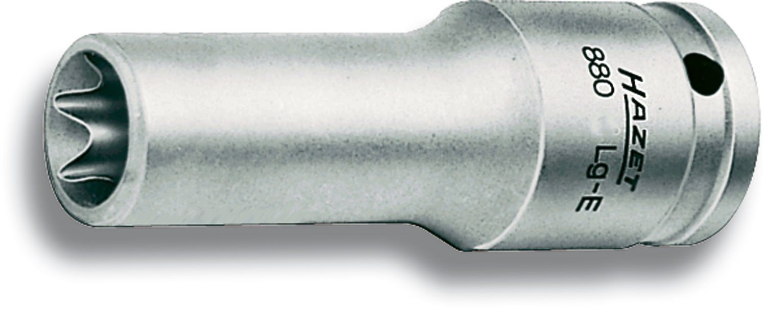HAZET 880LG-E10 65 mm E 10 Torx Profile Socket - Chrome-Plated/Polished