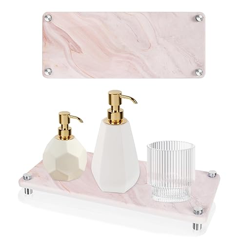 Minicoco Sink Caddy Organizer Quick Drying Stone Tray Bathroom Sink Tidy Tray Organiser Fast Drying Coaster Stone Dish Drying Mat for Kitchen Counter (Type A)