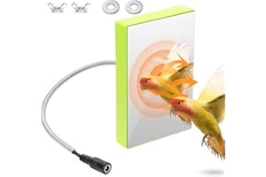 MECESOR Bird Cage Heater with Mirror, 12V Bird Heater for Cage Bird Mirror Heater Bird Mirror for Cage, Bird Warmer Bird Cage Heating Plate for Parrots African Grays Parakeets