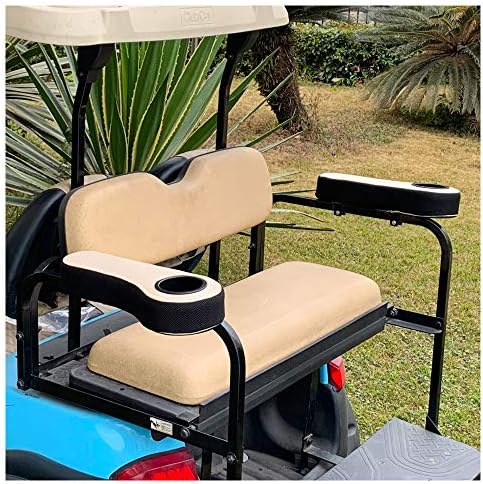 10L0L Golf Cart Rear Seat Arm Rest Cover (2Pcs) Breathable Washable Polyester Mesh Cloth Armrest Covers for EZGO Club Car Yamaha Beige+Black 10L0L Golf Cart Rear Seat Arm Rest Cover (2Pcs) Breathable Washable Polyester Mesh Cloth Armrest Covers for EZGO Club Car Yamaha Beige+Black