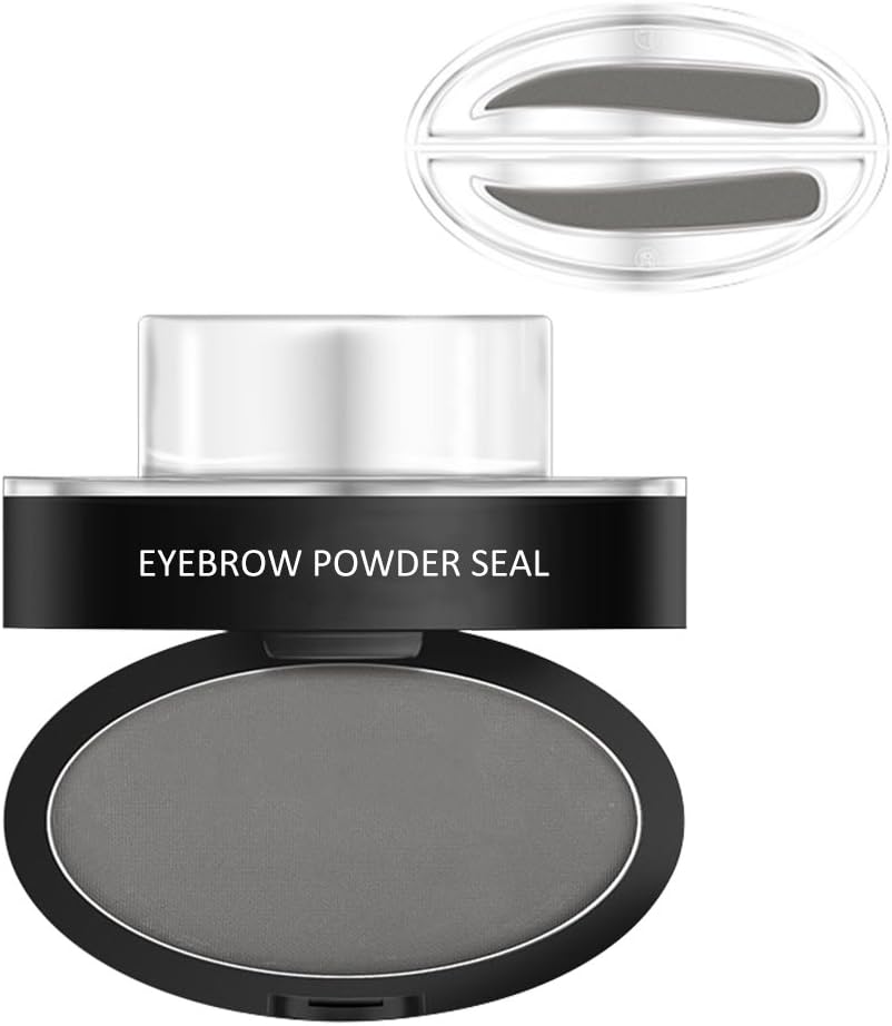 Exquisite Charm Lazy Makeup Eyebrow Powder Brow Stamp Fashion Unique Brow Powder Makeup Accessories Exquisite All-match Brow Powder Makeup Tools (Gray black)