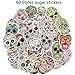 180 Pieces Halloween Sugar Skull Stickers Pack, Laptop Sugar Skull Decals Dia de Los Muertos Mexican Day of Dead Vinyl Sticker for Water Bottle Luggage Bike Computer Skateboard