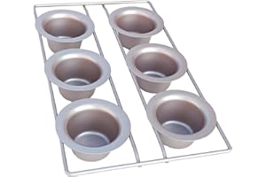DWWTKL 6-Cavity Popover Pan Non-Stick Yorkshire Muffin Puddings Cake Quiches Cupcake Mold Bakeware for Oven Heavy Duty Steel 