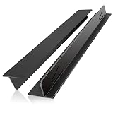 Stove Gap Covers,Stove Gap Filler Stainless Steel,13.8'' to 27.5'' Adjustable Length (2PCS),Range Trim Kit,Oven Stove Gap Guard Between Stovetop and Counter,Easy to Clean Heat Resistant, Black