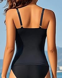 Aqua Eve Tankini Tops for Women Swimwear Top Only