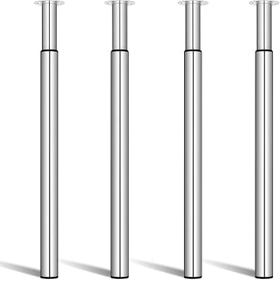 Amazing Tour Adjustable Table Legs 710-1100mm 4 Pack Heavy Duty Steel Silver