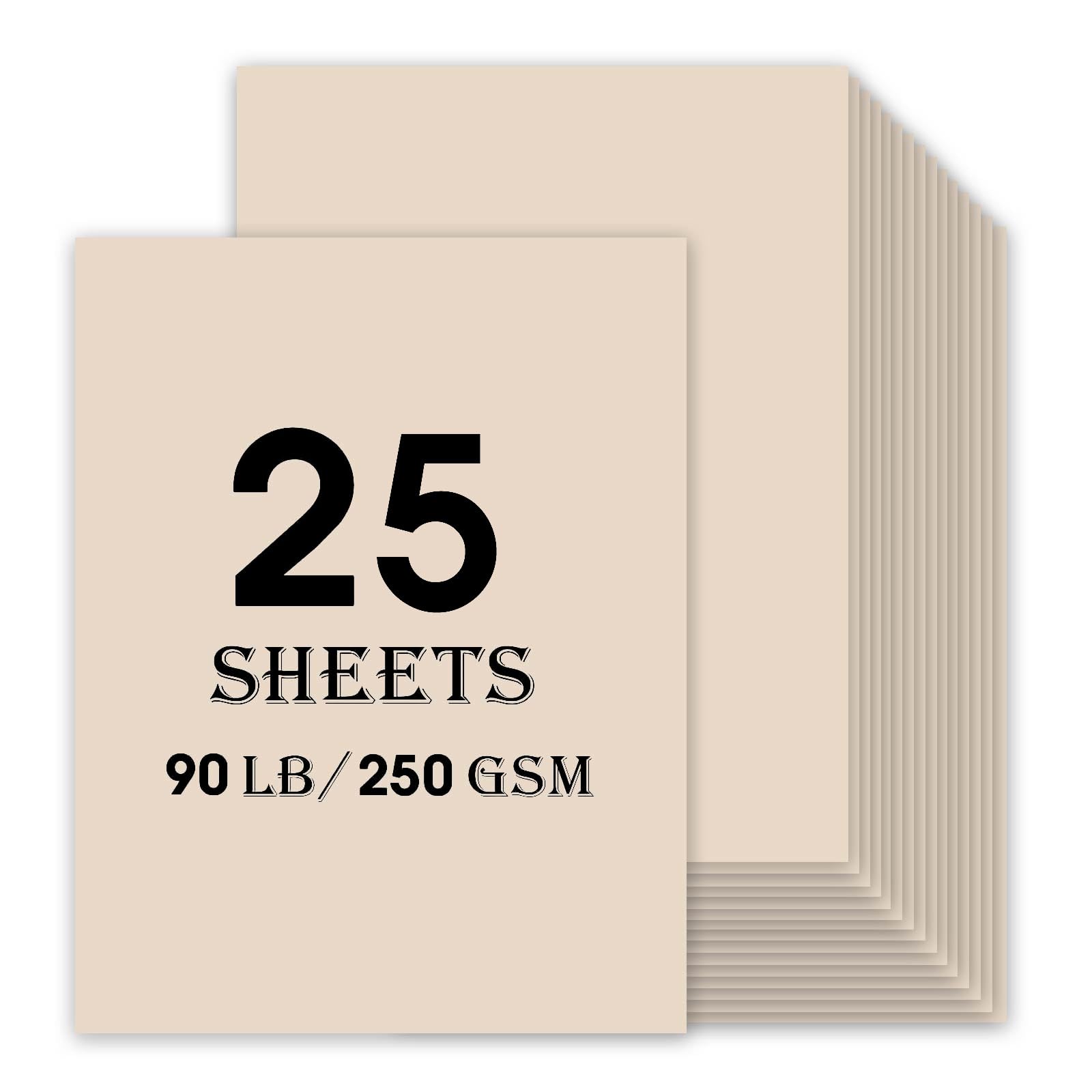 Photo 1 of 25 Sheets Tan Cardstock 8.5 x 11 Tan Paper, 90lb Card Stock Printer Paper for Invitations, Scrapbooking, Crafts, DIY Cards (tan)