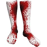 ZGXJJPP Women's Knee High Socks Bloody Splatter Tube Socks High Stockings Outdoor Sport Socks