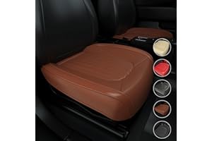 FEELON 2PCS ZC Car Seat Covers Front Bottom Seat Cushion Covers, Waterproof Nappa Leather, Anti-Slip and Wrap Around The Bottom, Universal Auto Interior Fit for Sedans SUV Pick-up Truck, Cocoa Brown