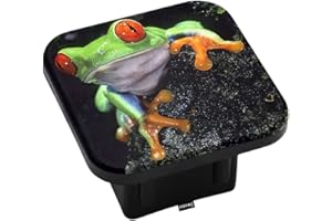 Swono 2 Inch Trailer Hitch Cover Tree Frog, Animal Red Eye Tree Frog Tree Branch Lightweight Hitch Covers Protector Car Exterior Accessories Towing Hitch Tube Cover Plug Cap