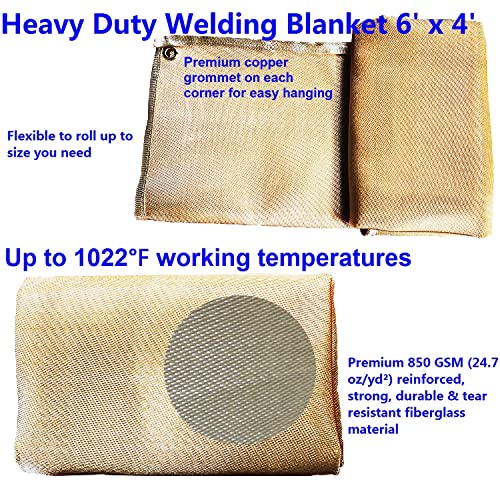 Welding Blanket 4' x 6' Welding Blanket Fireproof Soldering Blanket