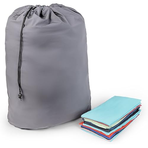 Large Nylon Laundry Bag 30” x 40” Rip and Tear Resistant Material with Drawstring Closure - Assorted Colors and Patterns (2)