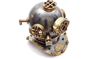 NAVIROCK Vintage Helmet Diving Navy Divers Deep Sea Mark V Antique Nautical Us Scuba Brass Marine Home Decor & Office