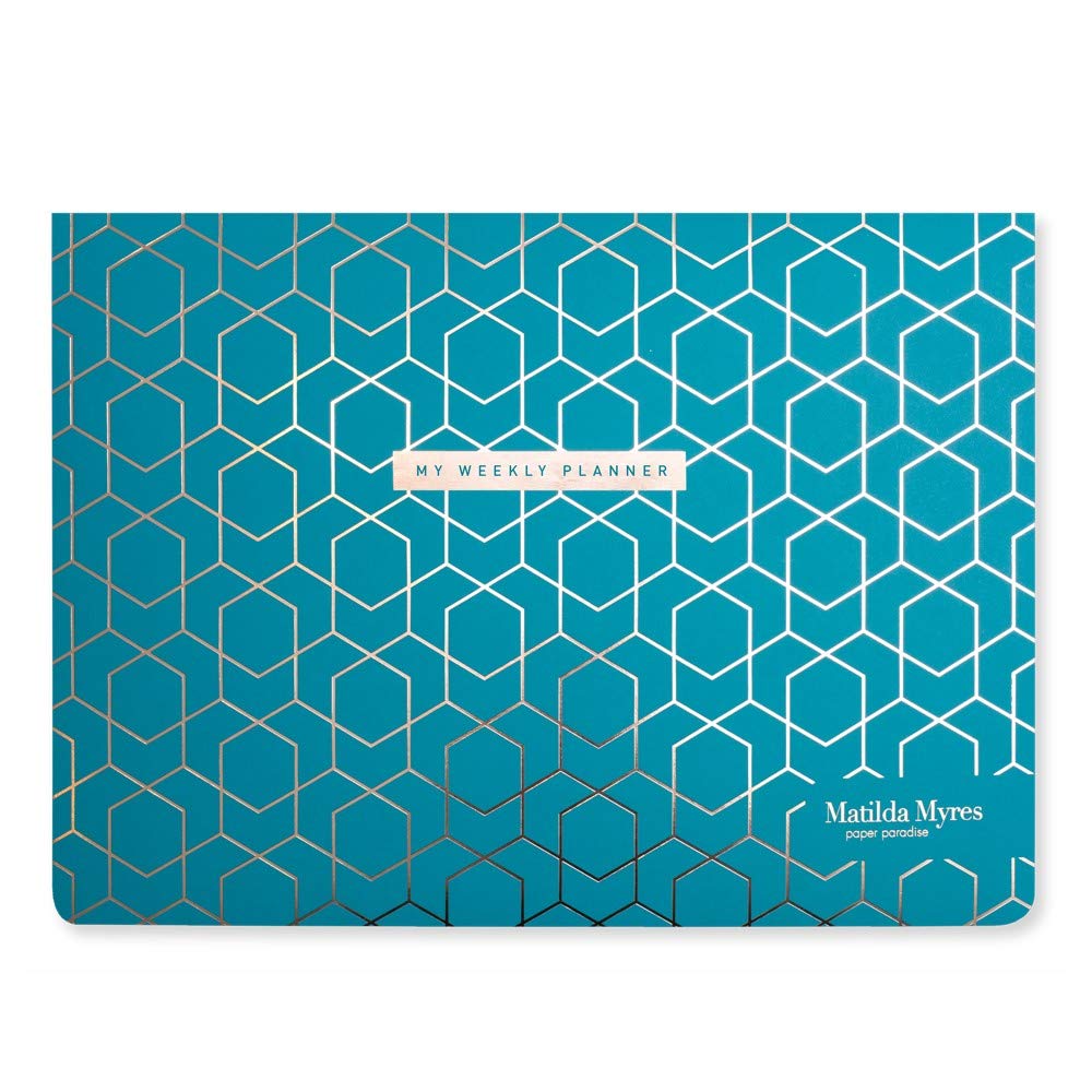 Matilda Myres A4 Weekly List Pad - 50 Sheets - Teal & Rose Gold