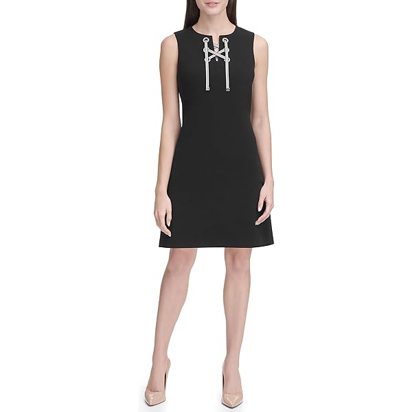 chinese dress ladies Tommy Hilfiger Women's Shift Dress, Plain Black, 2 at Amazon Women's  Clothing store