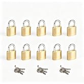 10Pack Small Locks with Same Keys, 3/4" (20mm) Wide Lock Body Solid Brass Padlocks Keyed Alike, Mini Padlocks for Suitcases/Luggage/Backpacks/Tool Box/Diary Books/School lockers etc.