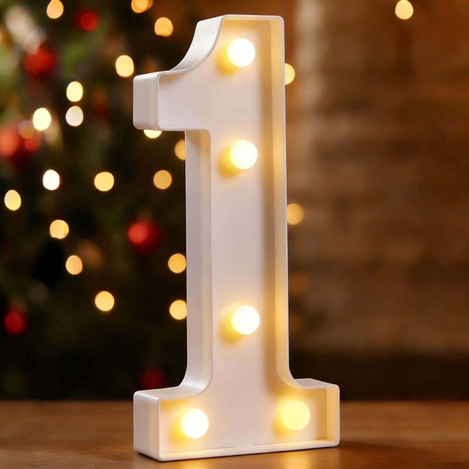 DyingSwan LED Marquee Numbers, Small Light Up Numbers for Party, 8.58 Inch Battery Powered Lighted Number for Birthday, Night Light, Table or Home Decor (Number 1)