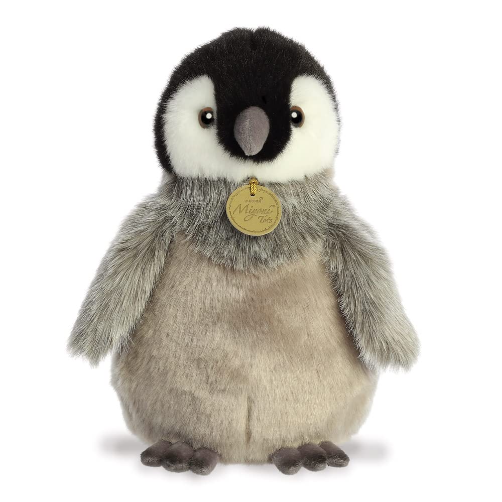 Aurora, 26,470, MiYoni Tots Emperor Penguin Chick, 9In, Eco-friendly soft toy, Grey