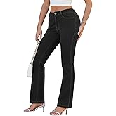 Pink Queen Women Bootcut Jeans High Waisted Stretchy Curvy Denim Trouser Pant
