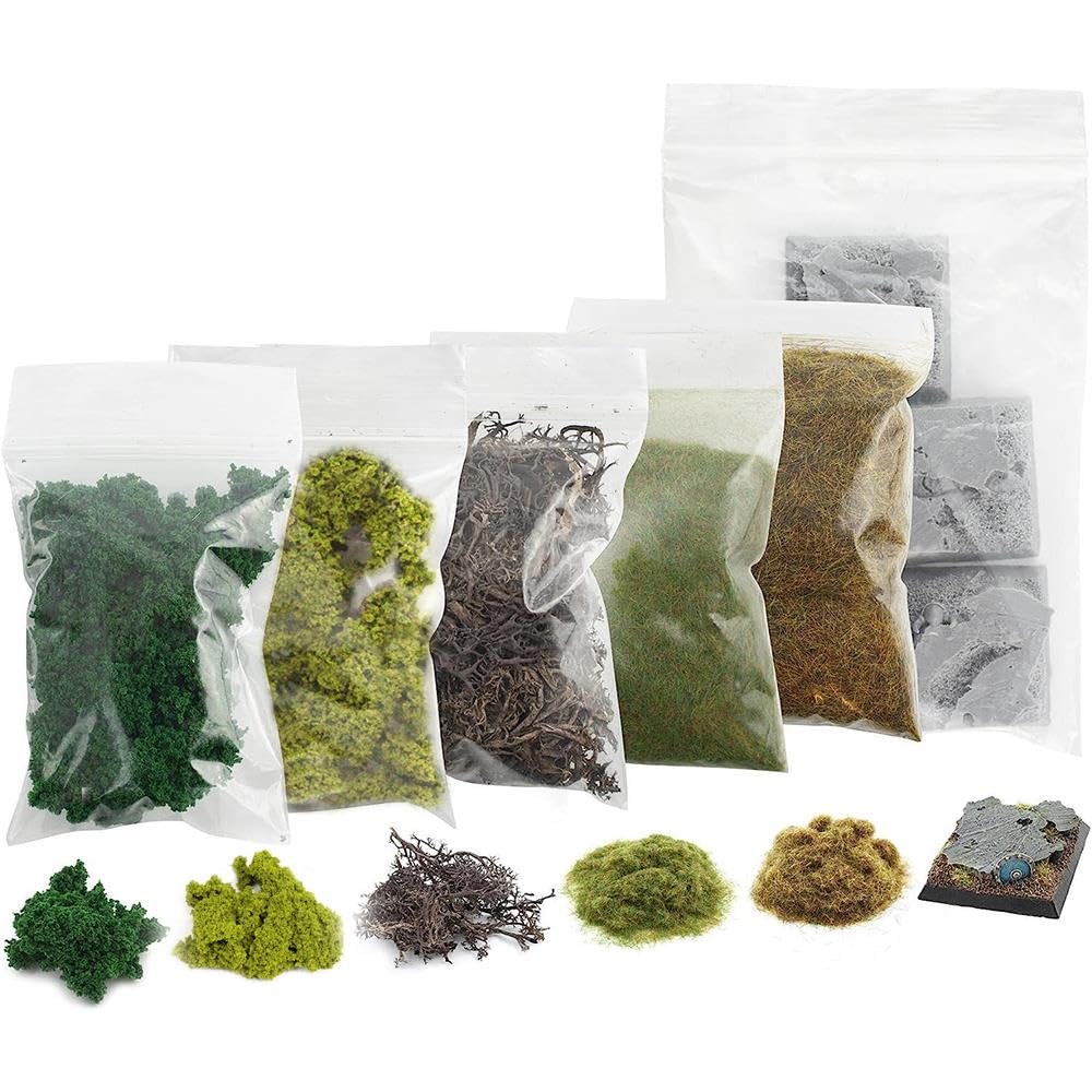 War World Gaming 5 x Square Miniature Bases & Scenery Kit – 28mm Fantasy Wargame Themed Tabletop Layout Terrain Scenery Landscape Model Modelling Figure Diorama Material