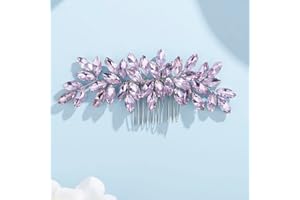 Teyglen Dainty Purple Rhinestone Hair Comb - Luxurious Shiny Bridal and Wedding Hair Accessory for Brides and Girls