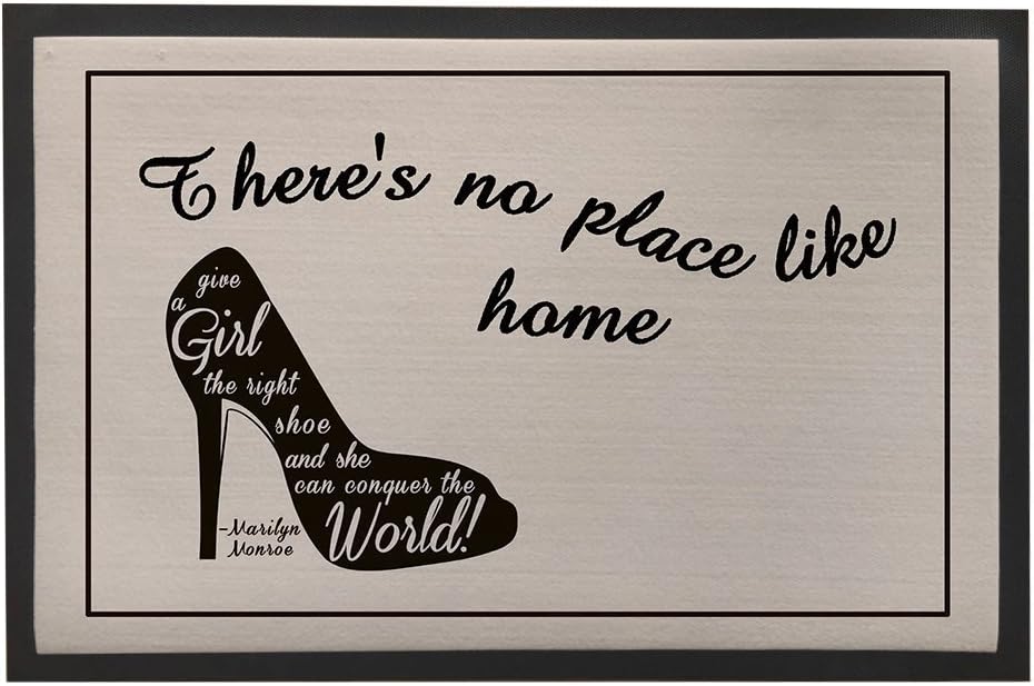 Jisenci There Is No Place Like A Home Outdoor Doormat with Saying Funny Quote Floor Mat Welcome Door Mat Rug for Women Mat Gifts 40 x 60 cm