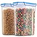 Extra Large Cereal Containers Storage Set - [2 Pack,168oz. 21 cup] Airtight Silicone Sealed Locking Lids extents freshness - Space Saving Kitchen Pantry Containers - Food storage containers For Flour.