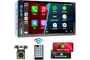 LEADFAN 7 Inch Touchscreen Car Radio with Apple Carplay and Android Auto - Bluetooth, Backup Camera, Mirror Link, SWC, USB/AUX/Subwoofer