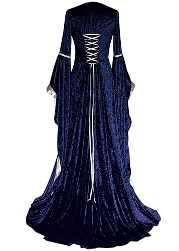 YEAXLUD Womens Renaissance Medieval Costume Dress Lace up Irish Over Long  Dresses Cosplay Retro Gown S-5XL (L, Navy) in Saudi Arabia | Whizz Costumes