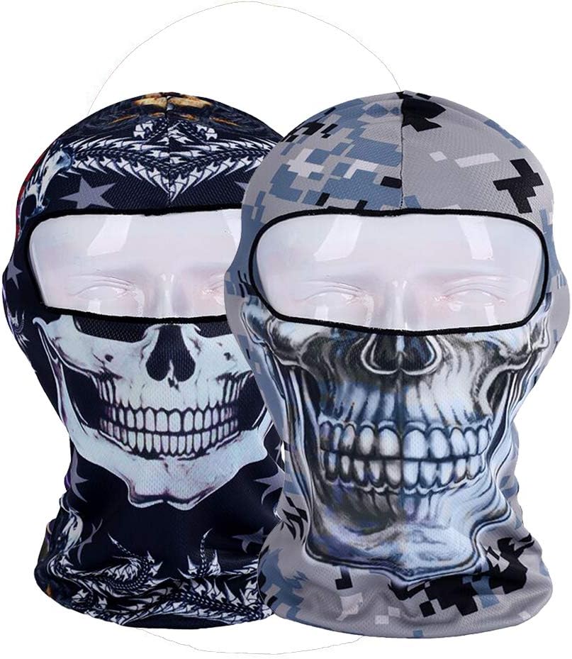 GANWAY Pack of 2 Outdoor Sports Sun Balaclavas Headwear Cycling Motorcycle Hat Camo Ski Mask Hood Skull Cap for Airsoft Hunting Fishing Masks