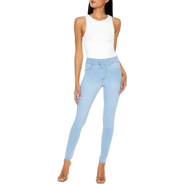 cigarette jeans forever 21 Forever 21 Stretch-Denim Skinny Jeans Light Denim Small at Amazon Women's  Jeans store