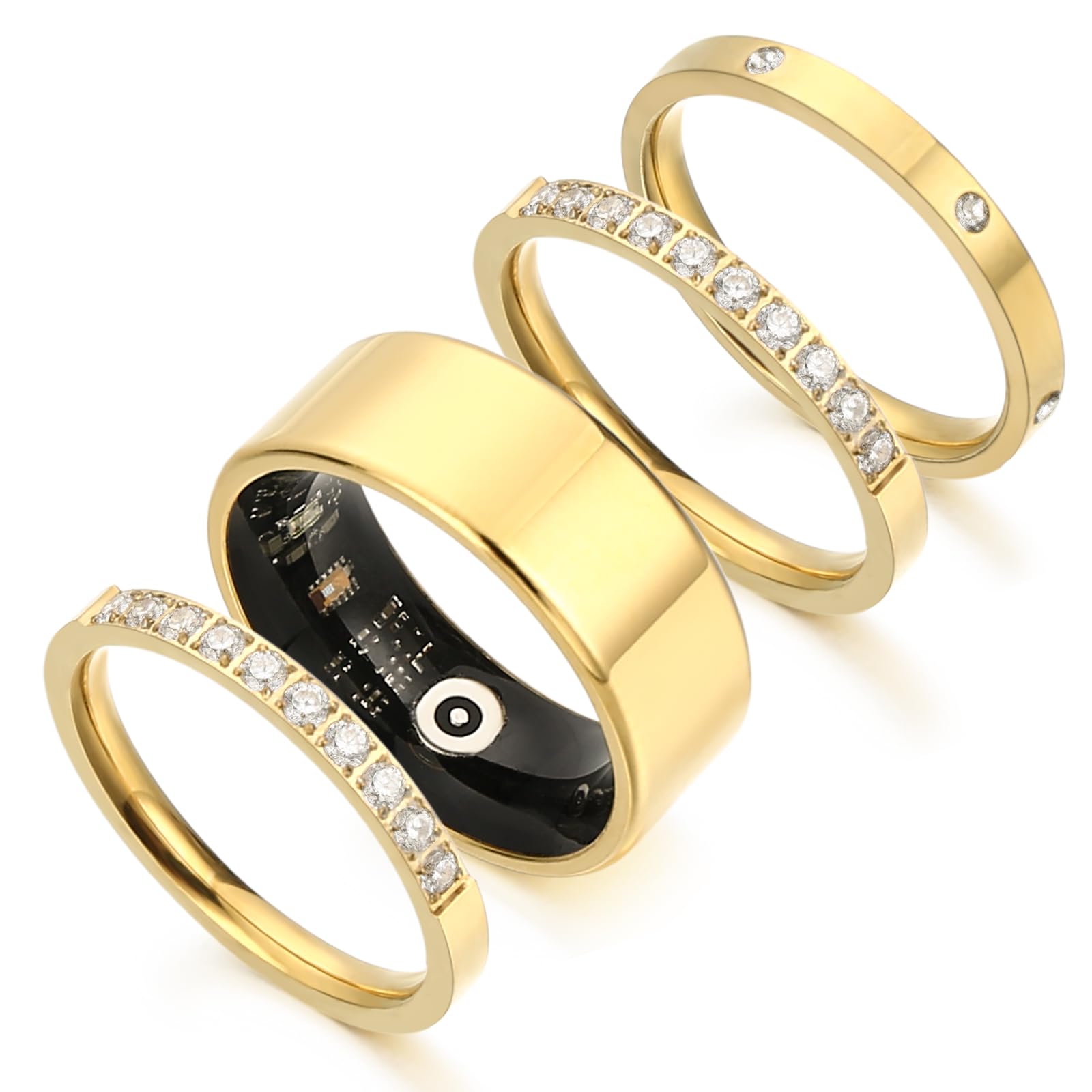 Oura Ring Gen 3 3-Pack Sparkling Stack Rings For Oura Ring | 18K Gold ...