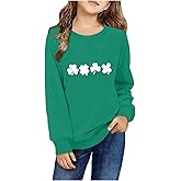 SMIDOW Girls Valentines Shirt Cute Heart Graphic Long Sleeve Valentine Outfits Teens Kids Preppy Clothes 2-10 Years