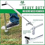 Worth Garden Stand-Up Weeder and Root Removal Tool - Ergonomic Weed Puller with A 33" Tall Handle and Foot Pedal - Easy Weed Grabber Made from Rust-Resistant Steel - 3 Year Warranty