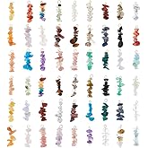 SUPERFINDINGS 54 Styles Natural Gemstone Charm Natural Stone Pendant Bulk Mixed Gemstone Charms Chakra Crystal Pendants Colorful Gemstone Pendants for Jewelry Making, Hole: 2x3mm