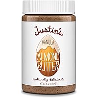Justin's Vanilla Almond Butter, Gluten-free, Non-GMO, Vegan, Sustainably Sourced, 16 Ounce Jar