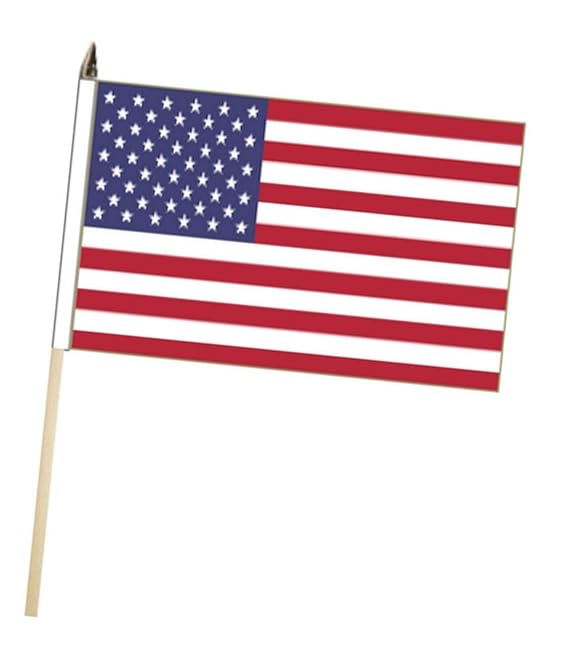Amazon.com: US Stick Flag 12" x 18" with 24" Wood Stick - Best Quality