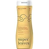 ATTITUDE Nourishing Shampoo for Curly Hair with Moringa Oil, EWG Verified, Vegan and Naturally Derived, 3a, 3b, 3c Curl Type, Provides Lightweight Moisture to Curls, 16 Fl Oz