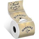 Phomemo Labels-Gold Sticker Circle Thermal Label Compatible with M110/M220/M100/M150/M250/M120/M200/M221 Label Maker, Black on Golden, 1.96"x1.96"(50x50mm)