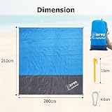 ZFYQ Beach Blanket 200x210cm Waterproof Portable Picnic Mat with Stakes view 2